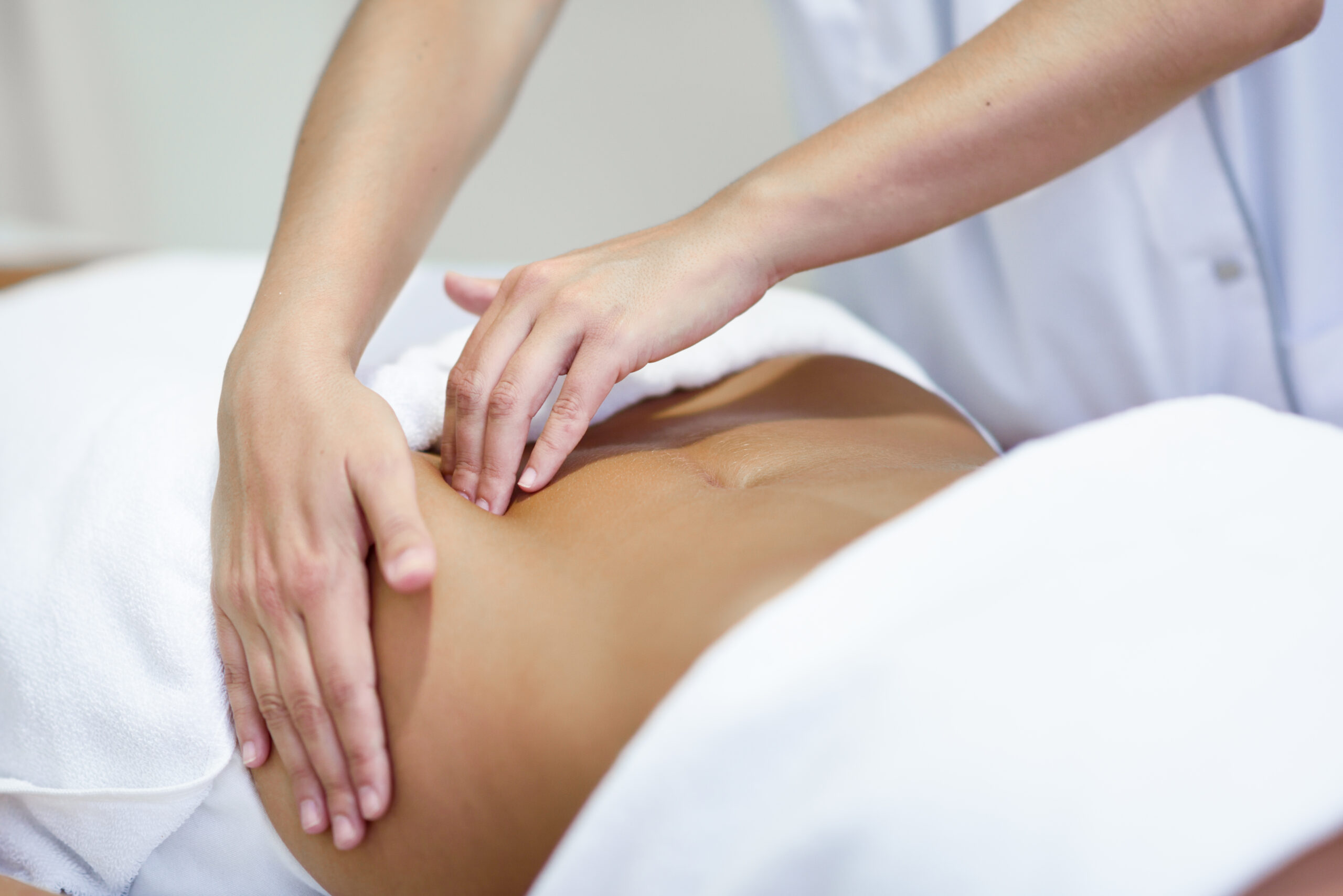 Woman receiving Manual Lymphatic Drainage